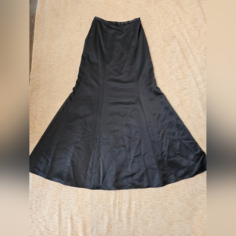 NEW Alfred Angelo Satin Black Full Length Mermaid Flair Formal Skirt Bridal 9/10 - Picture 2 of 11